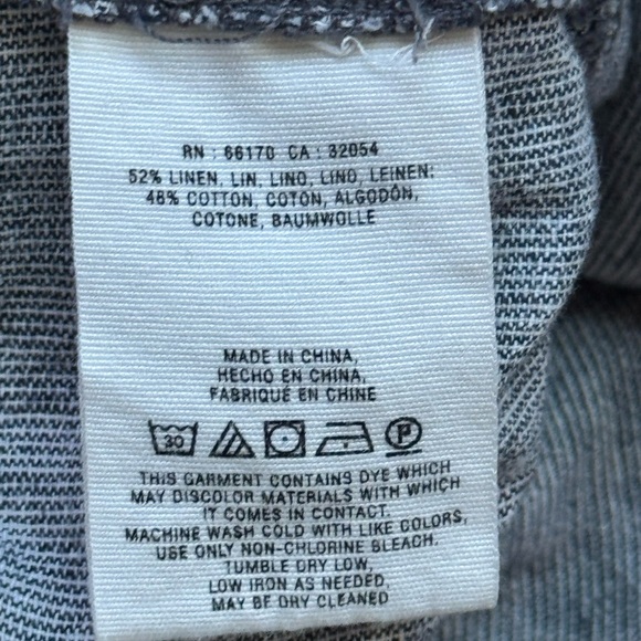 Pilcro and the Letterpress Linen blend Blue Straight Leg Trousers - Picture 5 of 6